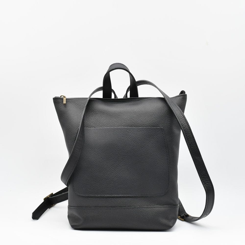 Leather Backpack - Black