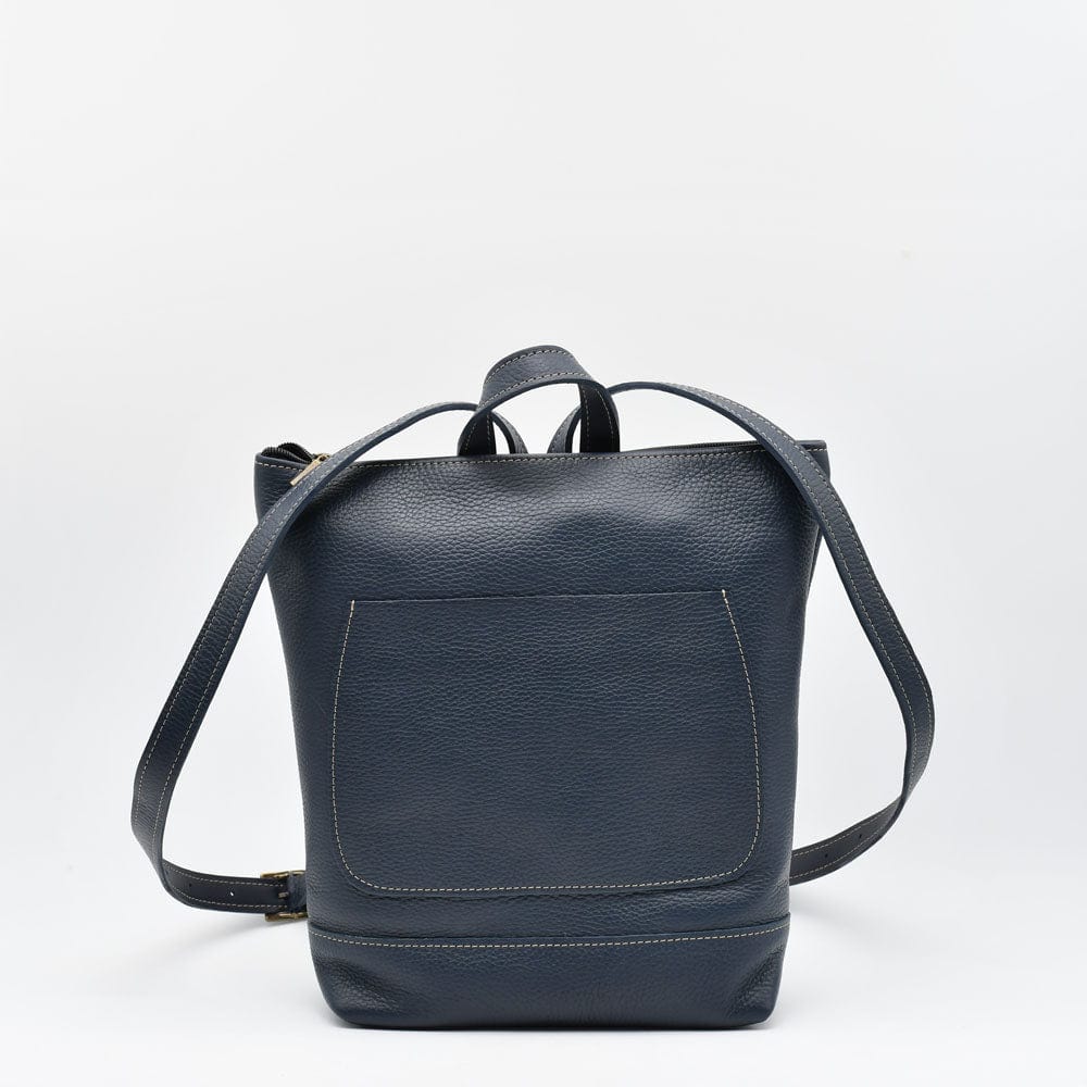 Leather Backpack - Blue