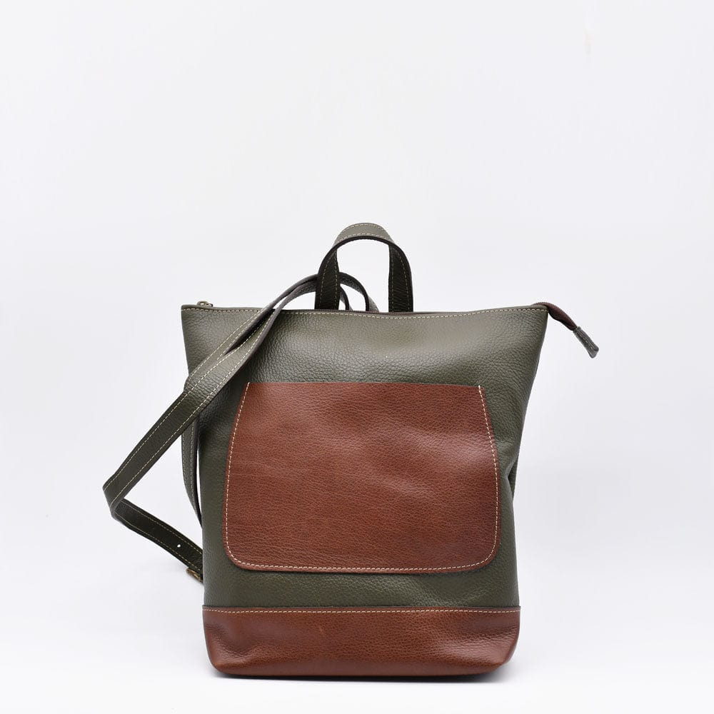 Leather Backpack - Green