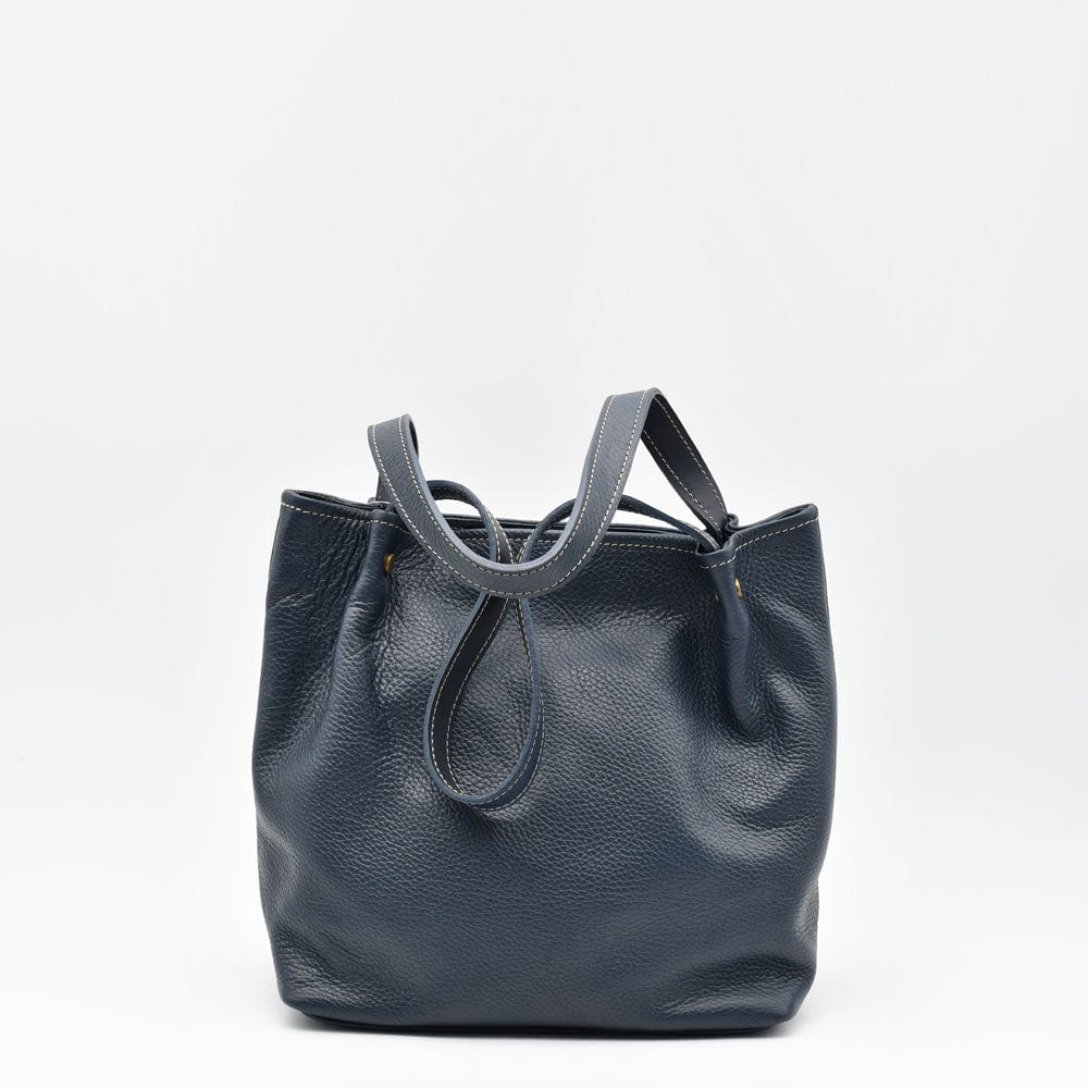 Leather Handbag - Blue