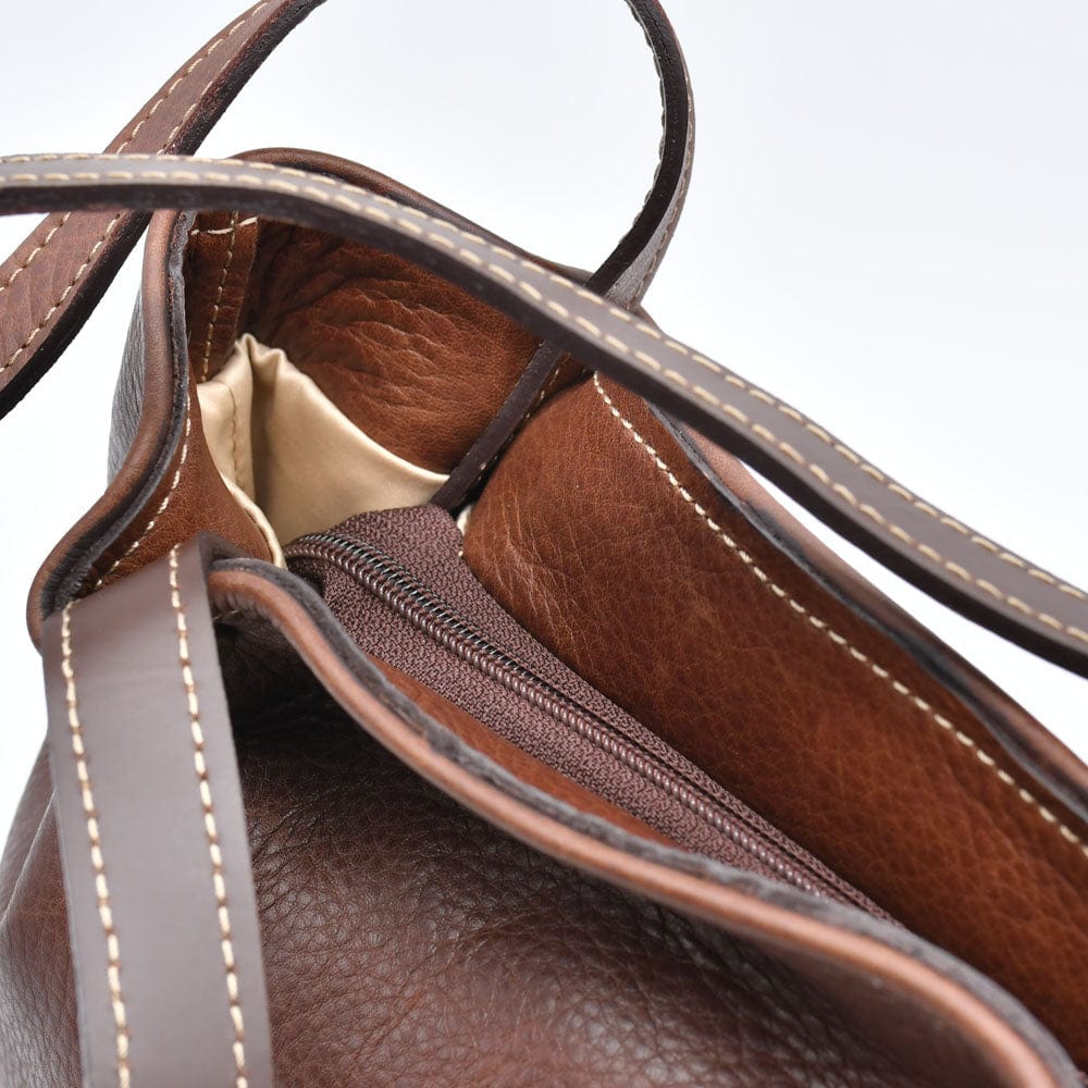 Leather Handbag - Brown