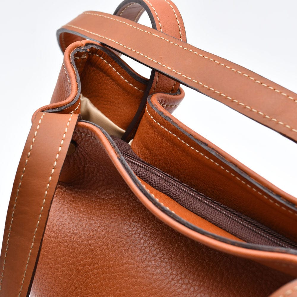 Leather Handbag - Light Brown