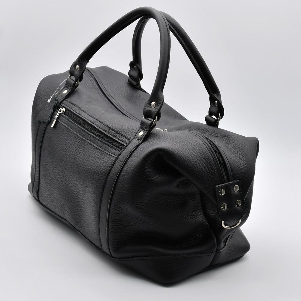 Leather Weekender Bag - Black