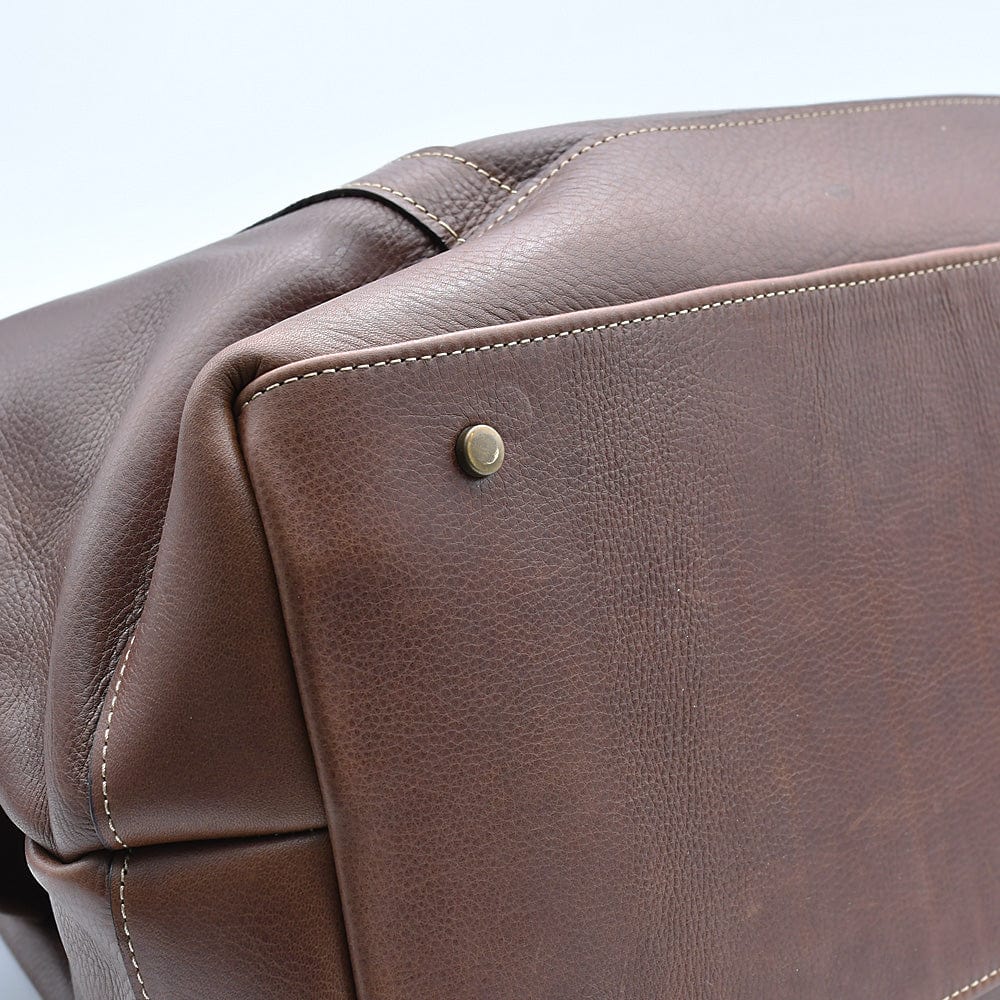 Leather Weekender Bag - Brown