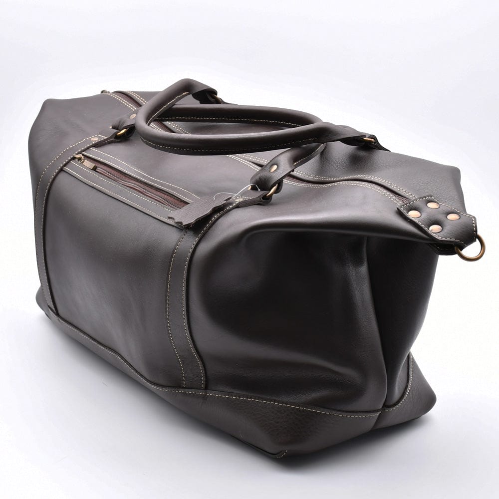 Leather Weekender Bag - Dark Brown