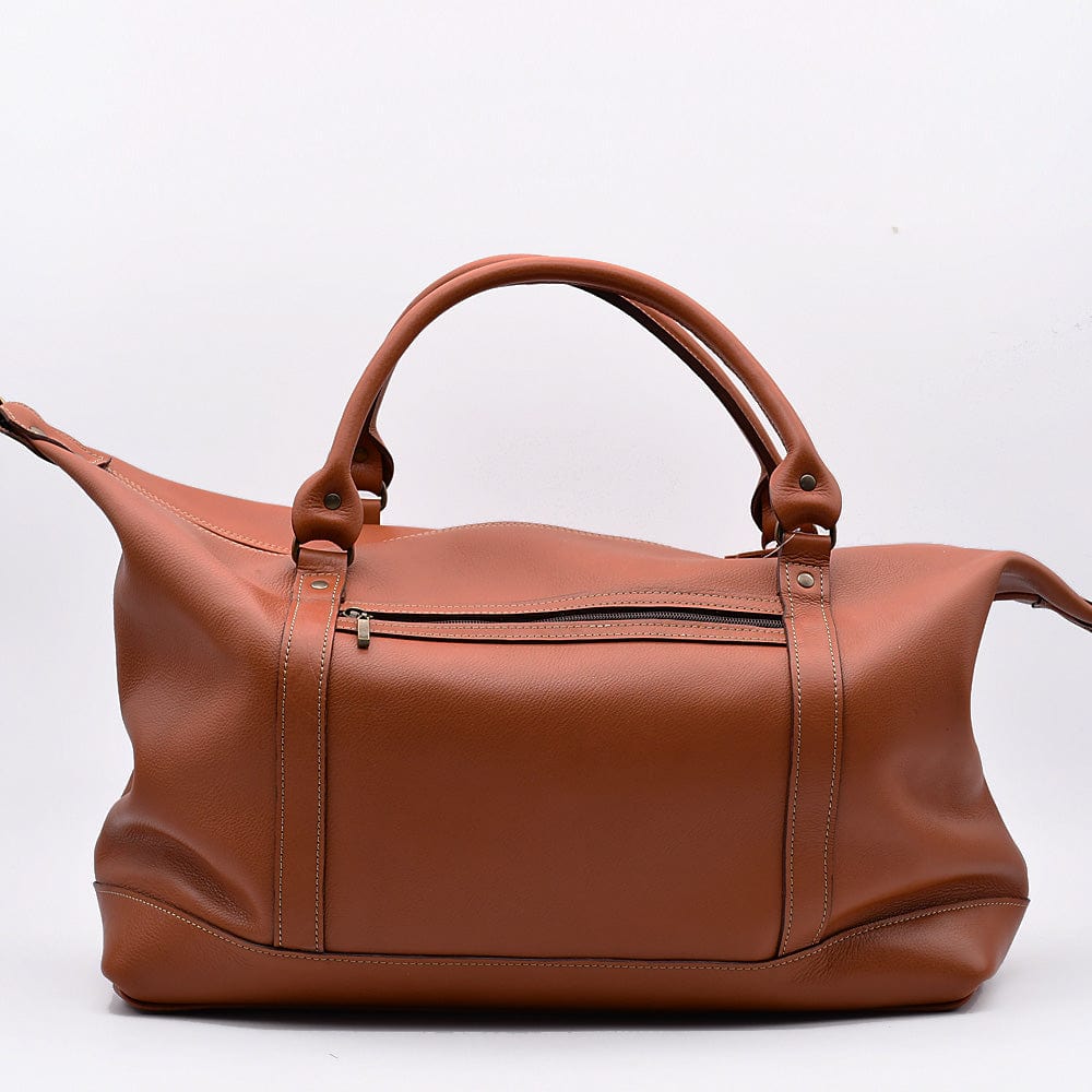 Leather Weekender Bag - Light Brown