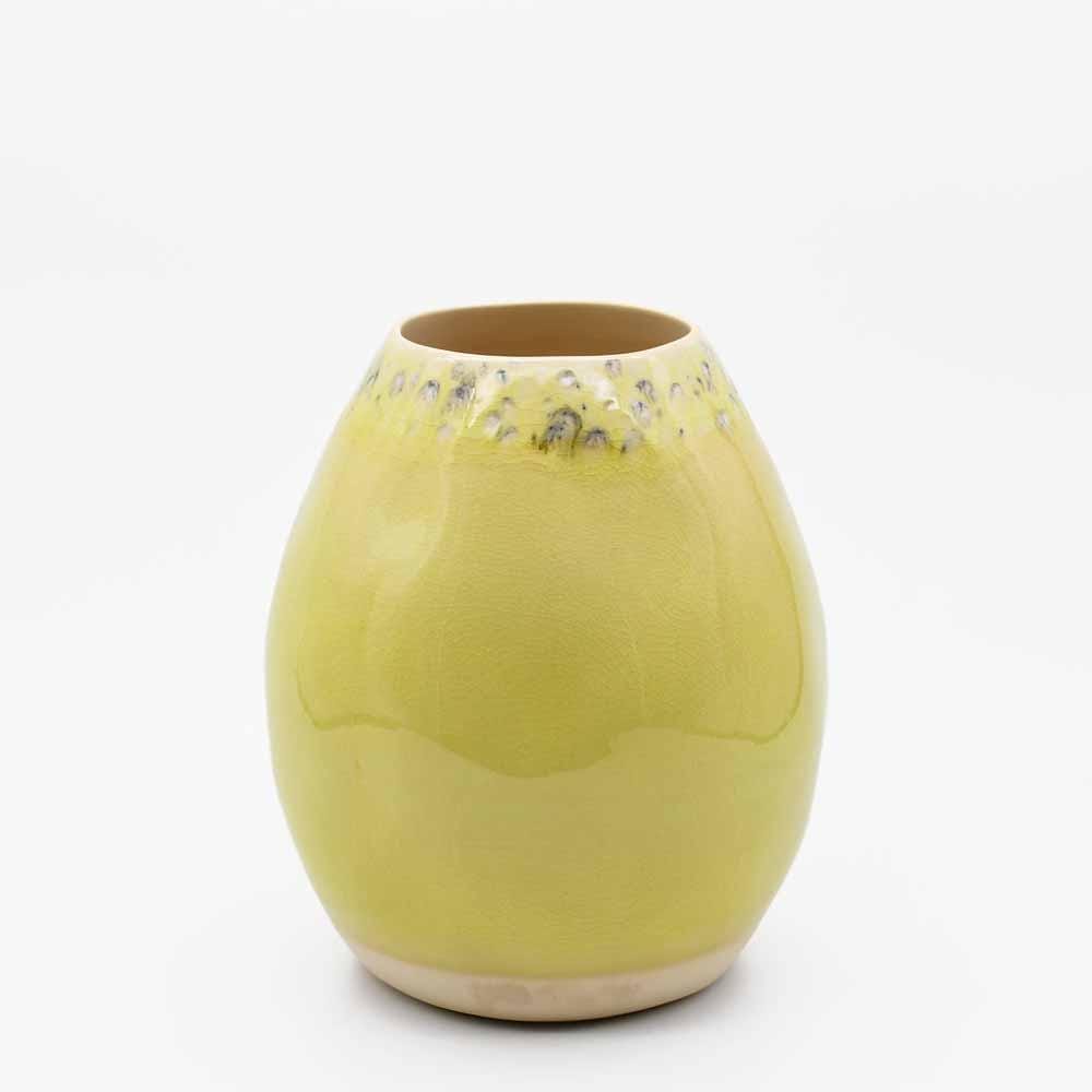 Madeira I Stoneware Oval Vase - Yellow