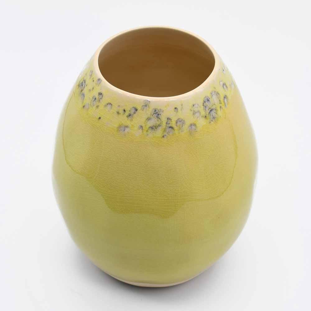 Madeira I Stoneware Oval Vase - Yellow