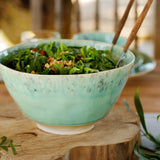 Madeira I Stoneware Salad Bowl - Green