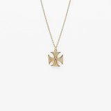 Maltese Cross Gold-plated Silver Necklace