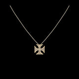 Maltese Cross Gold-plated Silver Necklace