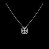 Maltese Cross Silver Necklace