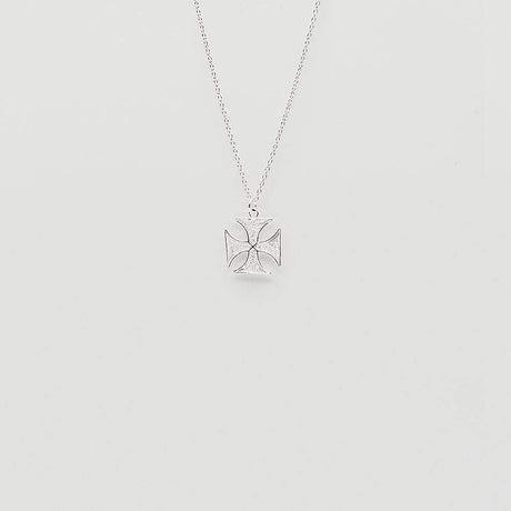 Maltese Cross Silver Necklace