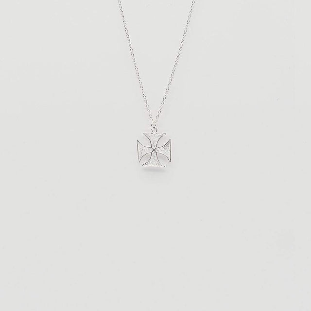 Maltese Cross Silver Necklace