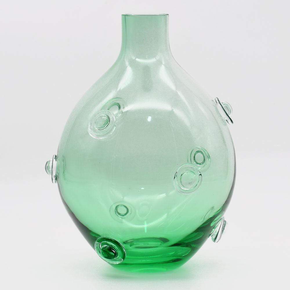 Marinha Grande I Donuts Glass Vase - Green