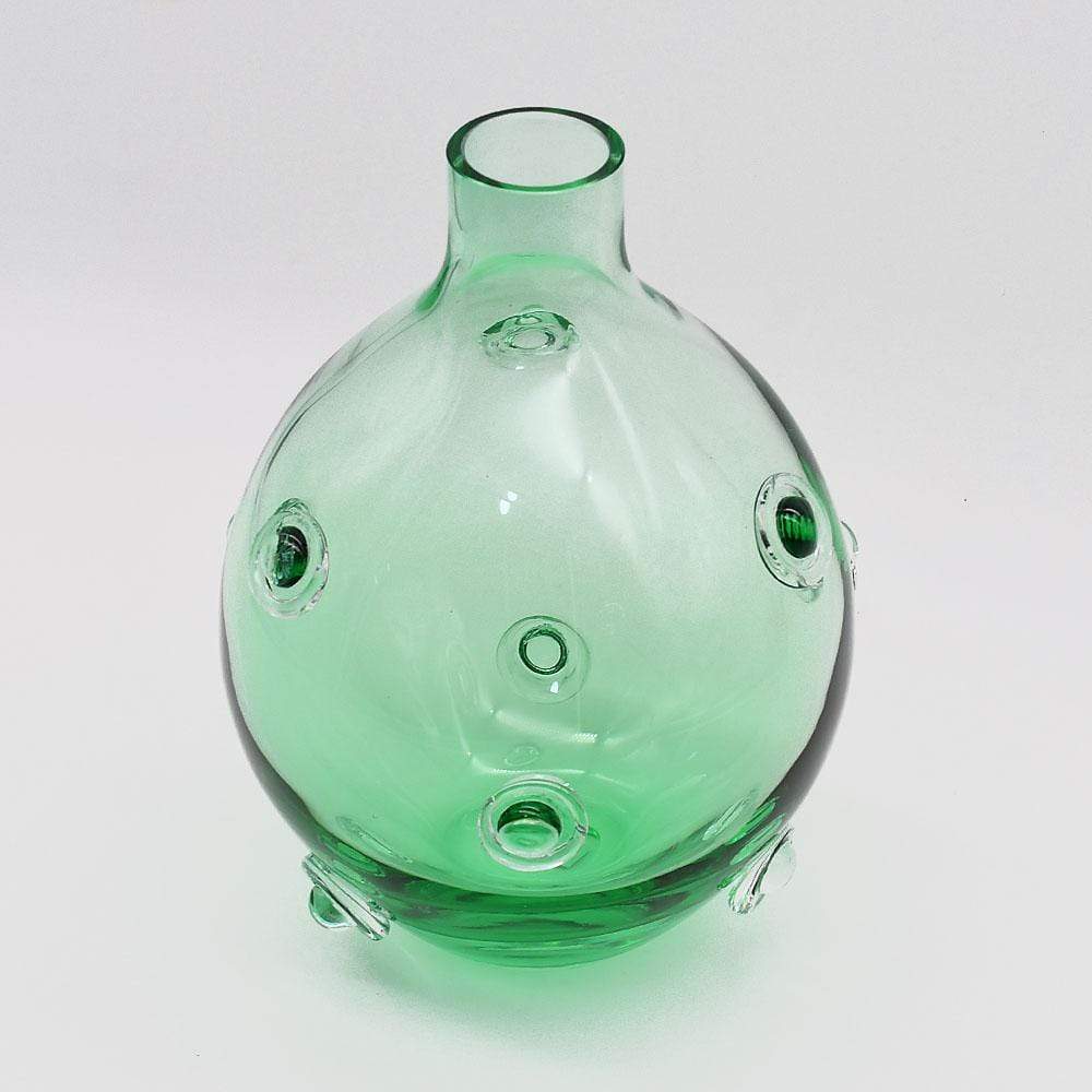 Marinha Grande I Donuts Glass Vase - Green