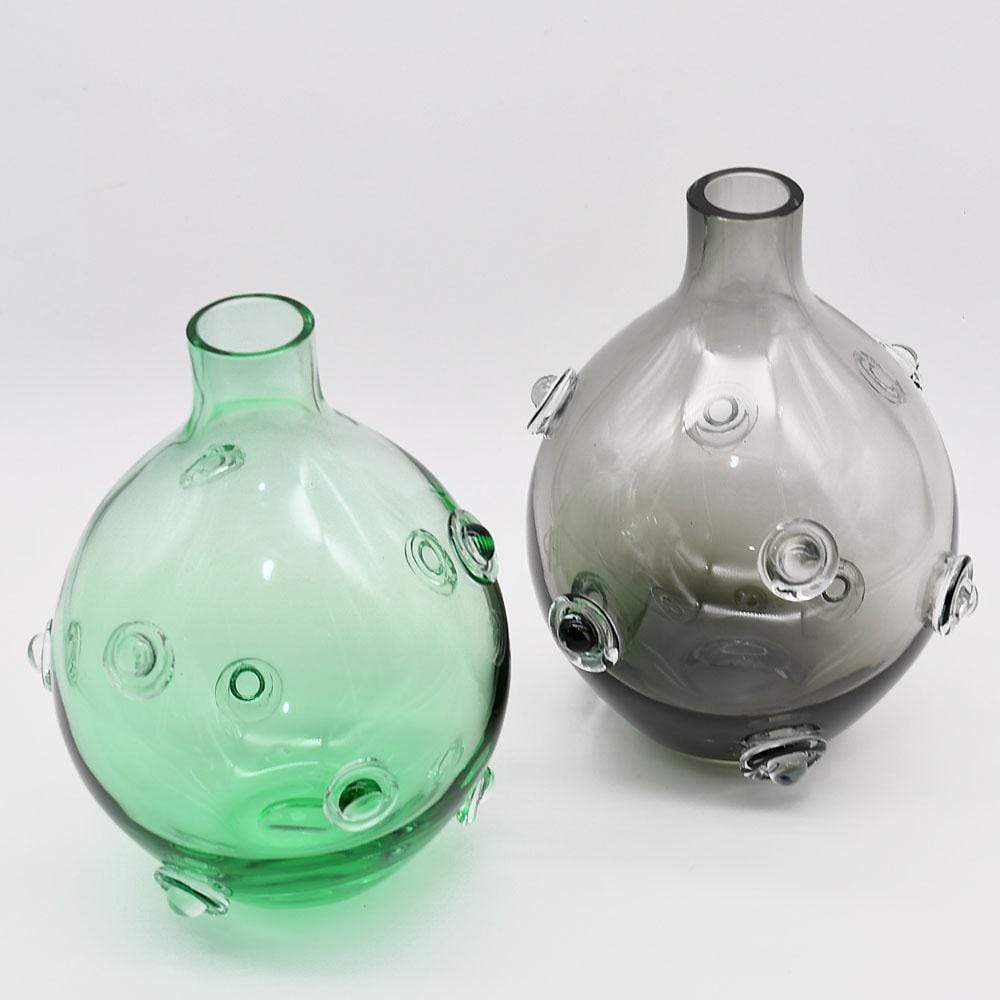 Marinha Grande I Donuts Glass Vase - Green