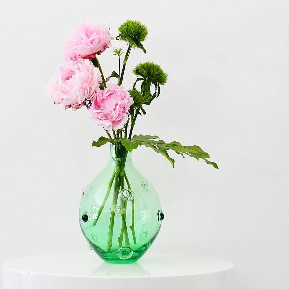 Marinha Grande I Donuts Glass Vase - Green