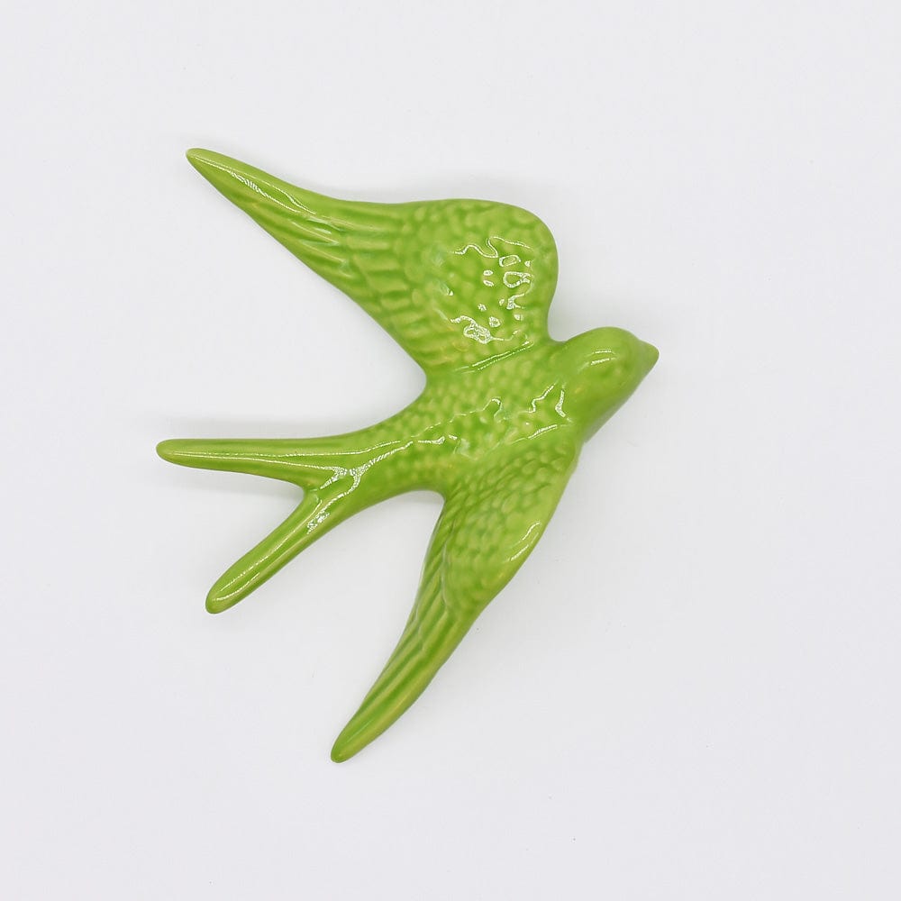 Medium Ceramic Swallows - 20 colors Lime green