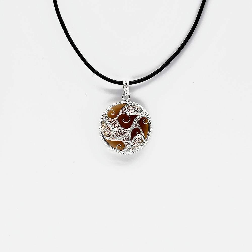 Oceano | Silver filigree pendant - Amber