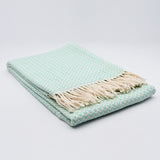 Ondas I Cotton Fringed Blanket - Green