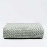 Ondas I Cotton Fringed Blanket - Light Green