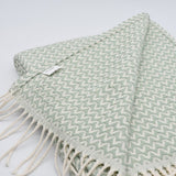 Ondas I Cotton Fringed Blanket - Light Green