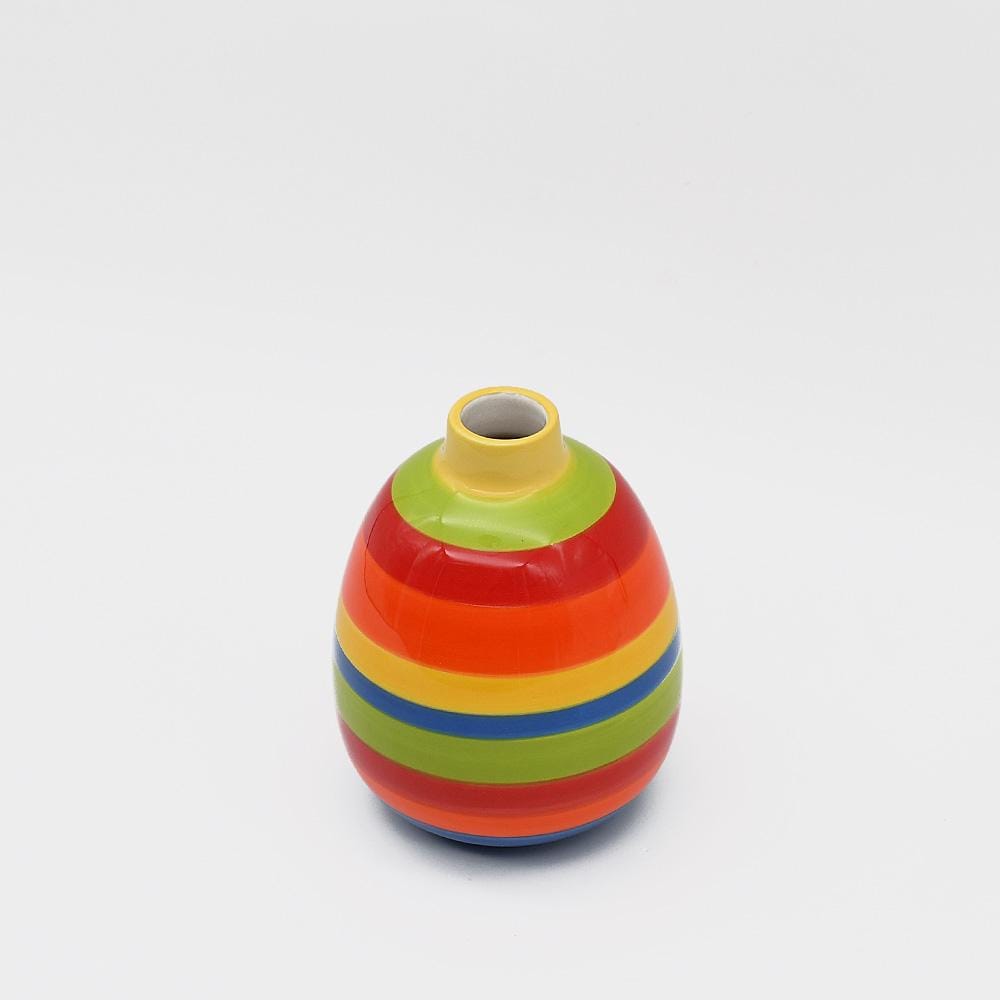 Oval Ceramic Vase - Multicolored