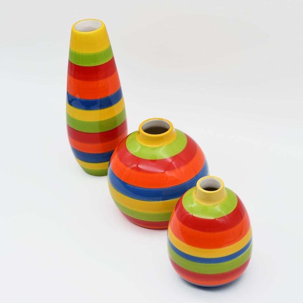 Oval Ceramic Vase - Multicolored