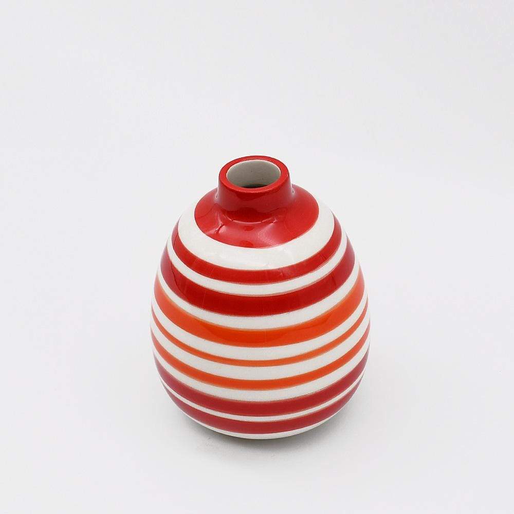 Oval Ceramic Vase - Red