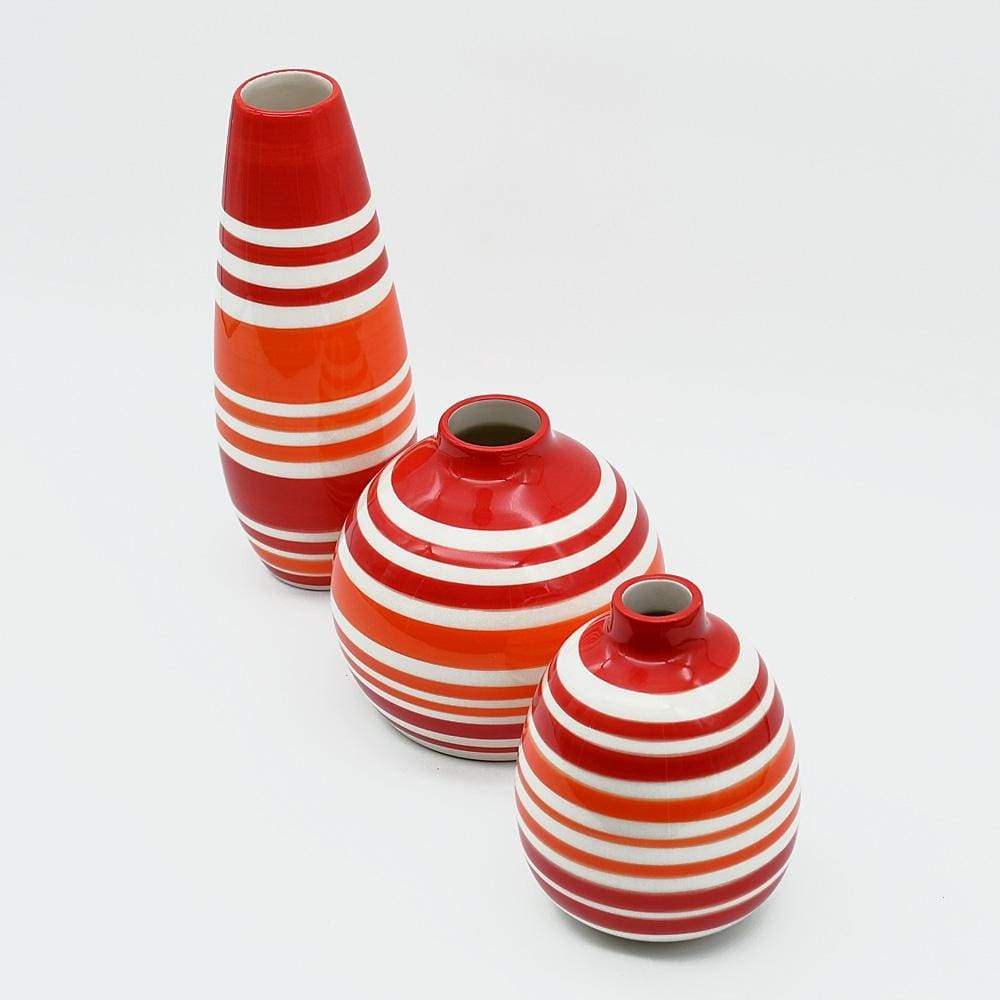 Oval Ceramic Vase - Red