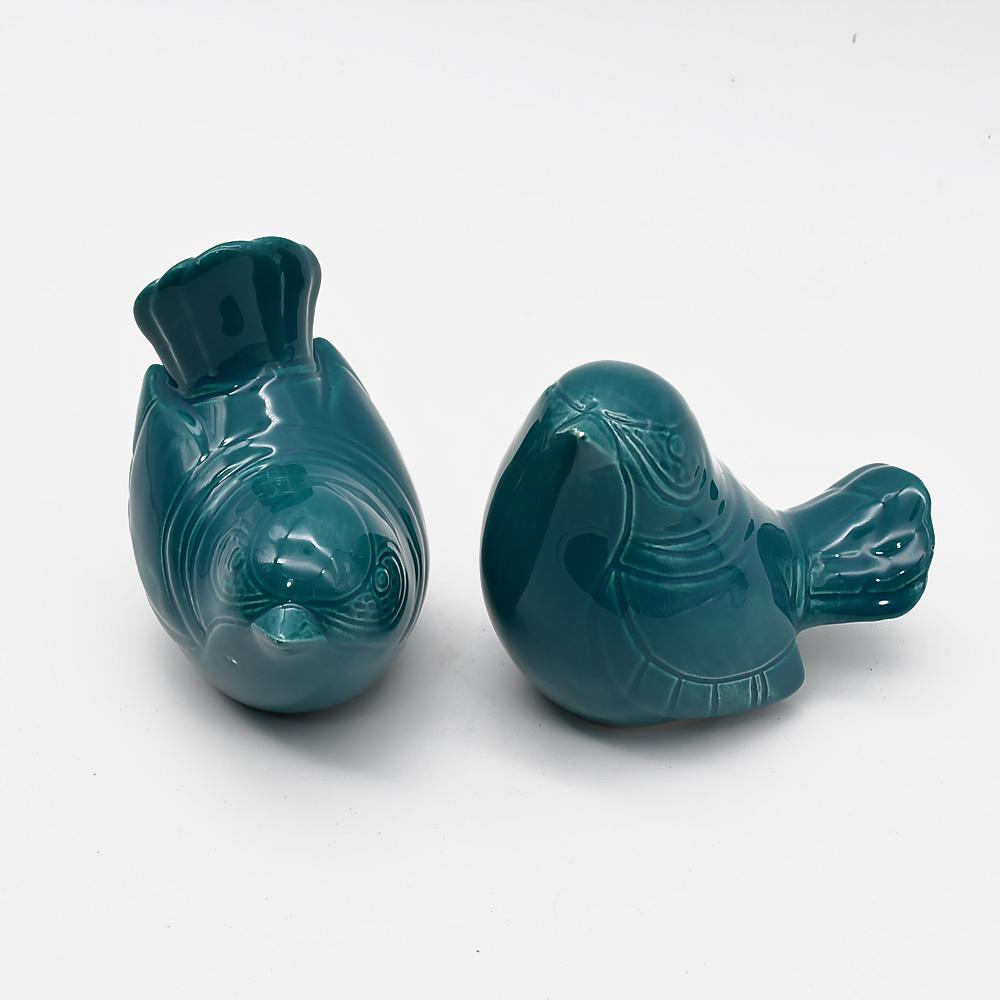 Pair of Ceramic Birds - 13 colors Green