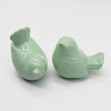 Pair of Ceramic Birds - 13 colors Light Green