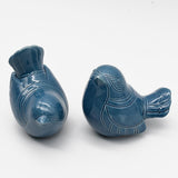 Pair of Ceramic Birds - 13 colors Medium Blue