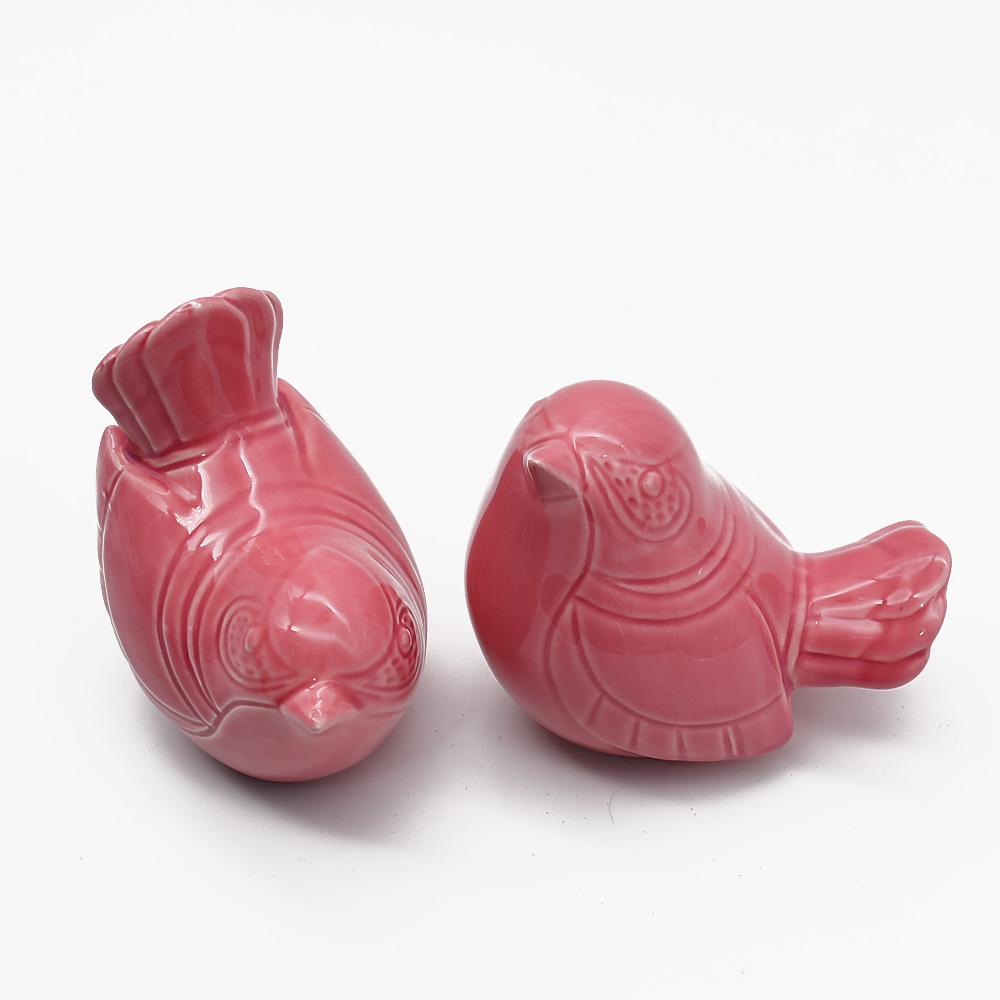 Pair of Ceramic Birds - 13 colors Old Pink