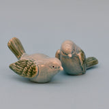 Pair of Ceramic Birds - Light Blue