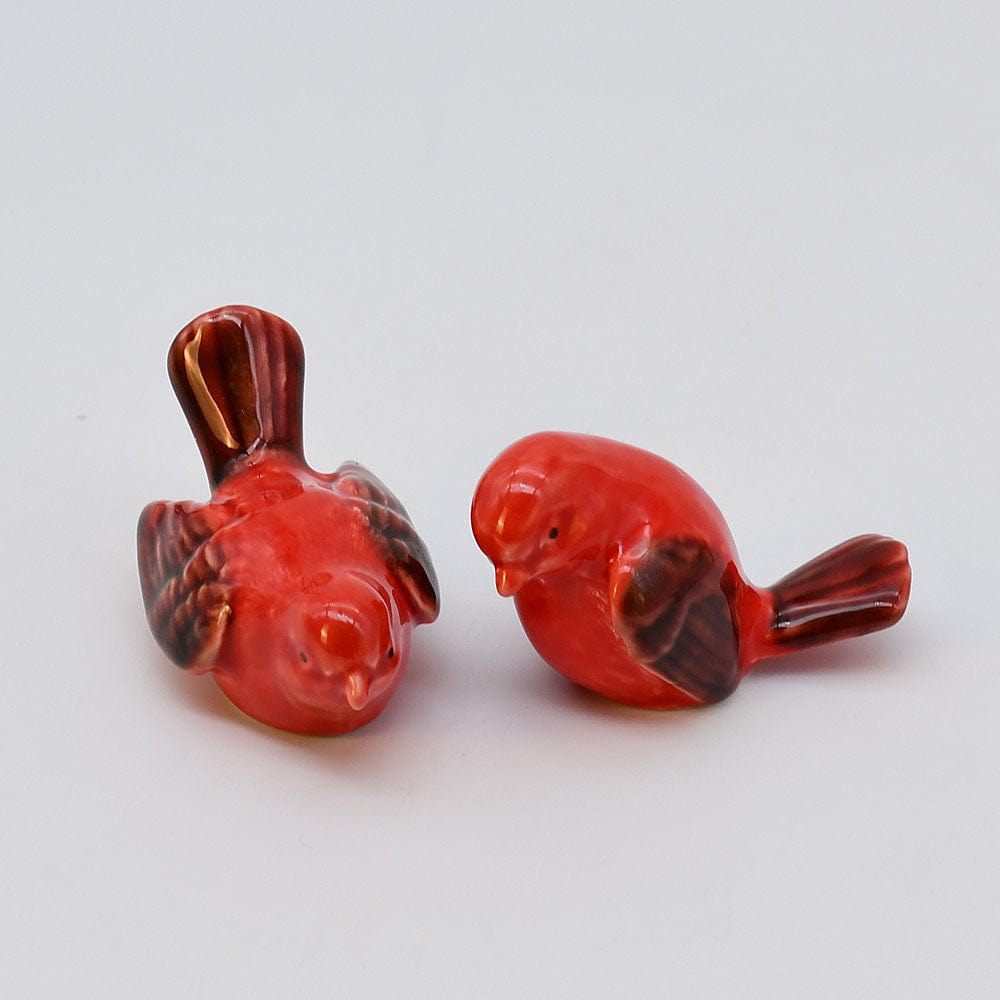 Pair of Ceramic Birds - Red