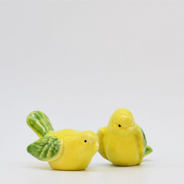 Pair of Ceramic Birds - Yellow