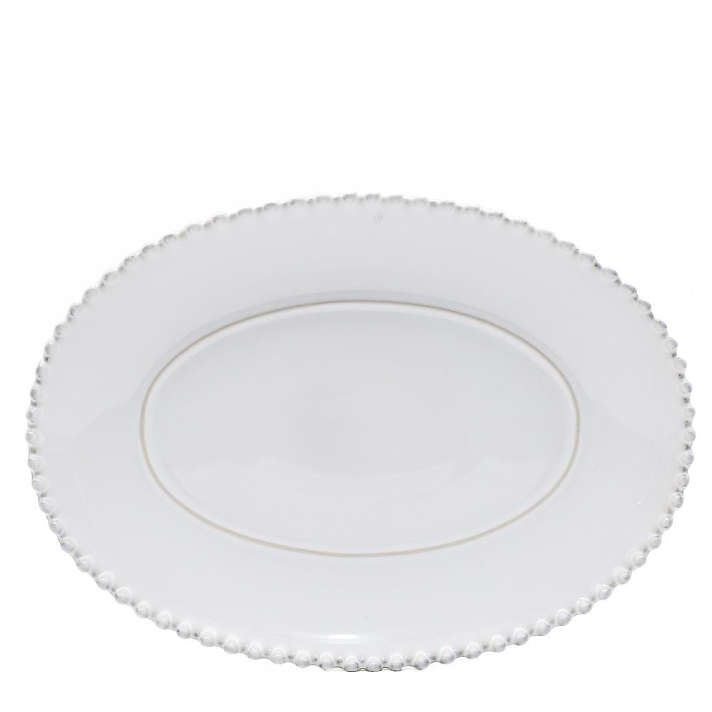 Pearl I Stoneware Oval Charger Plate