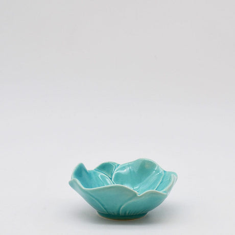 Poppy-shaped Ceramic Bowl - Turquoise