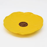 Poppy-shaped Ceramic Dinner Plate - Yellow