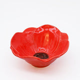 Poppy-shaped Ceramic Salad Bowl - Red