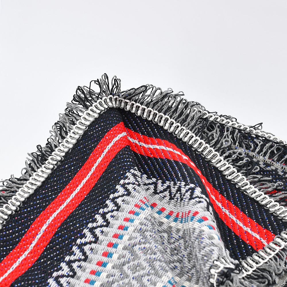 Portuguese Style fringed Blanket - Black