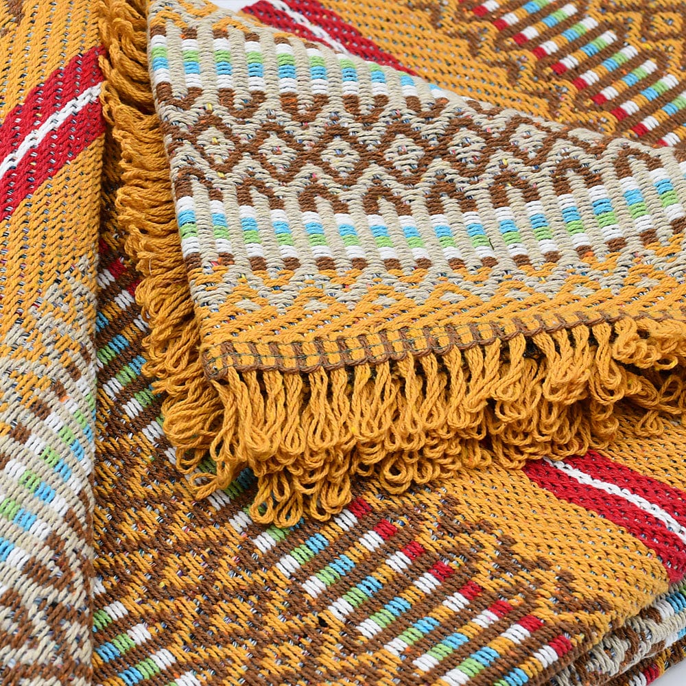 Portuguese Style fringed Blanket - Ochre