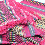 Portuguese Style fringed Blanket - Pink