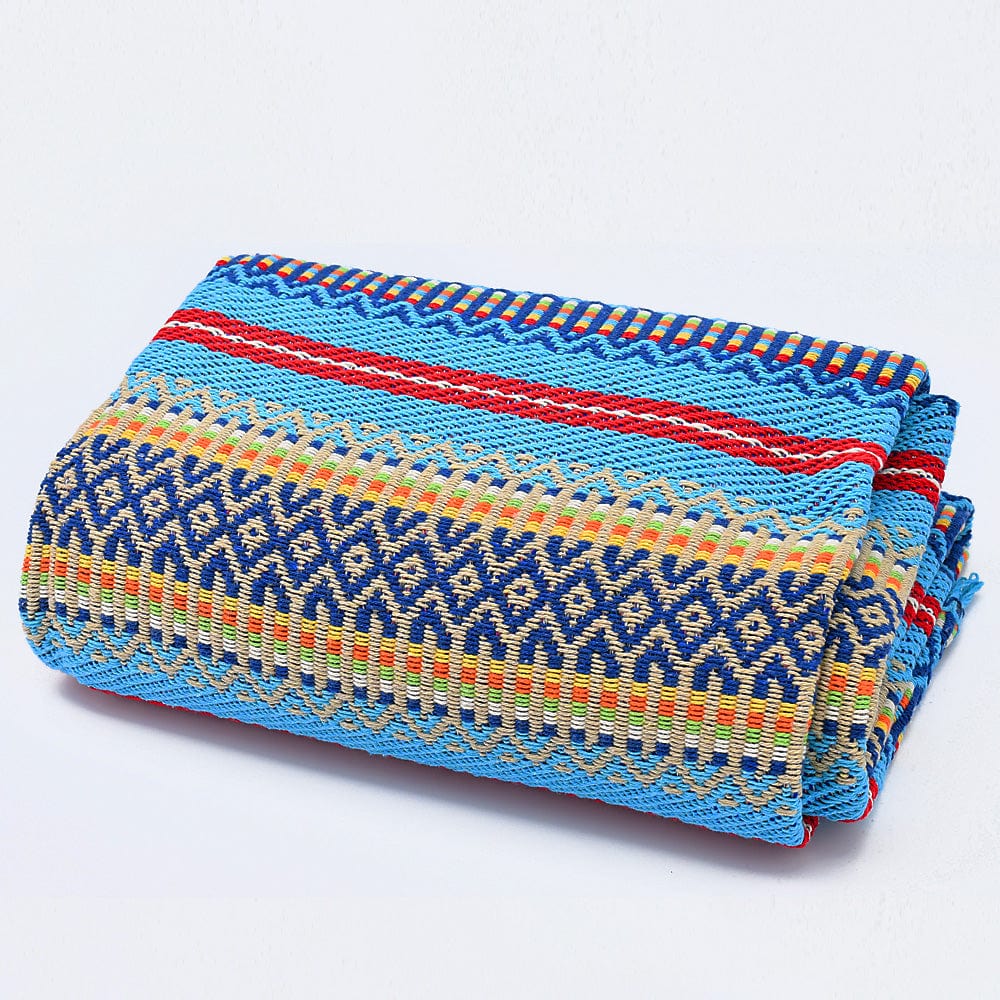 Portuguese Style fringed Blanket - Turquoise