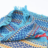 Portuguese Style fringed Blanket - Turquoise