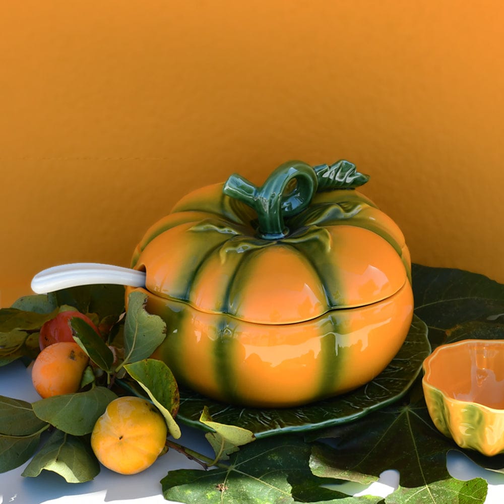 Pumpkin-shaped Ceramic Tureen