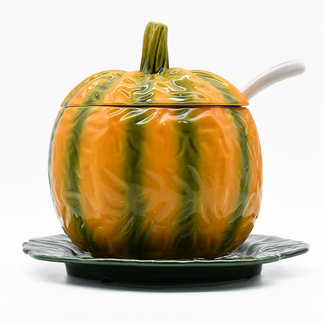 Pumpkin-shaped Ceramic Tureen