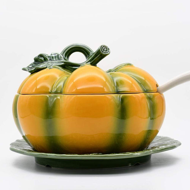 Pumpkin-shaped Ceramic Tureen